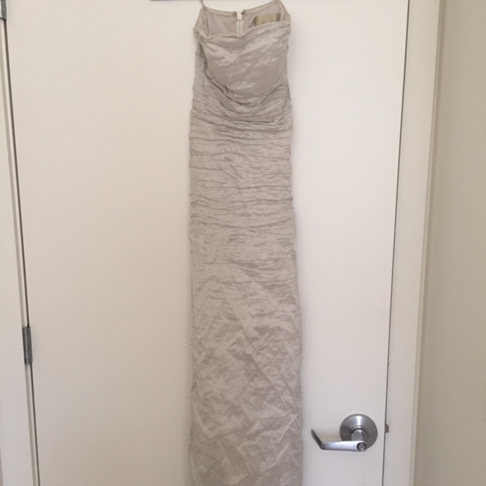 Nicole  Miller champagne colored long gown