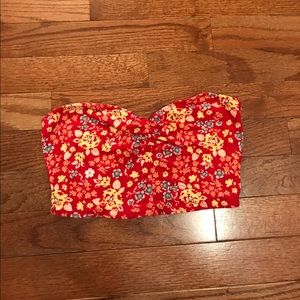 Pacsun reversible red/red floral bandeau bralette