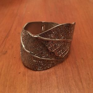 Silver Leaf Cuff Bracelet