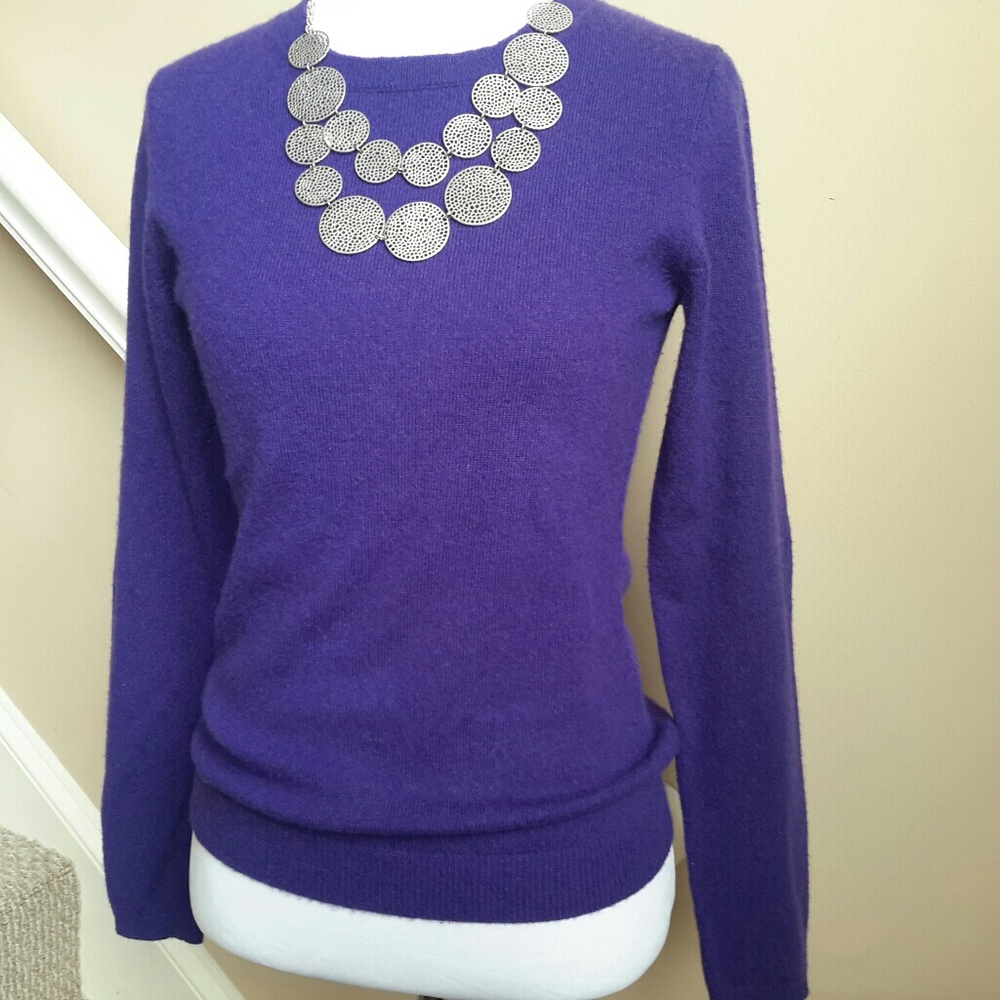 Pretty Purple Bloomingdales Cashmere Sweater
