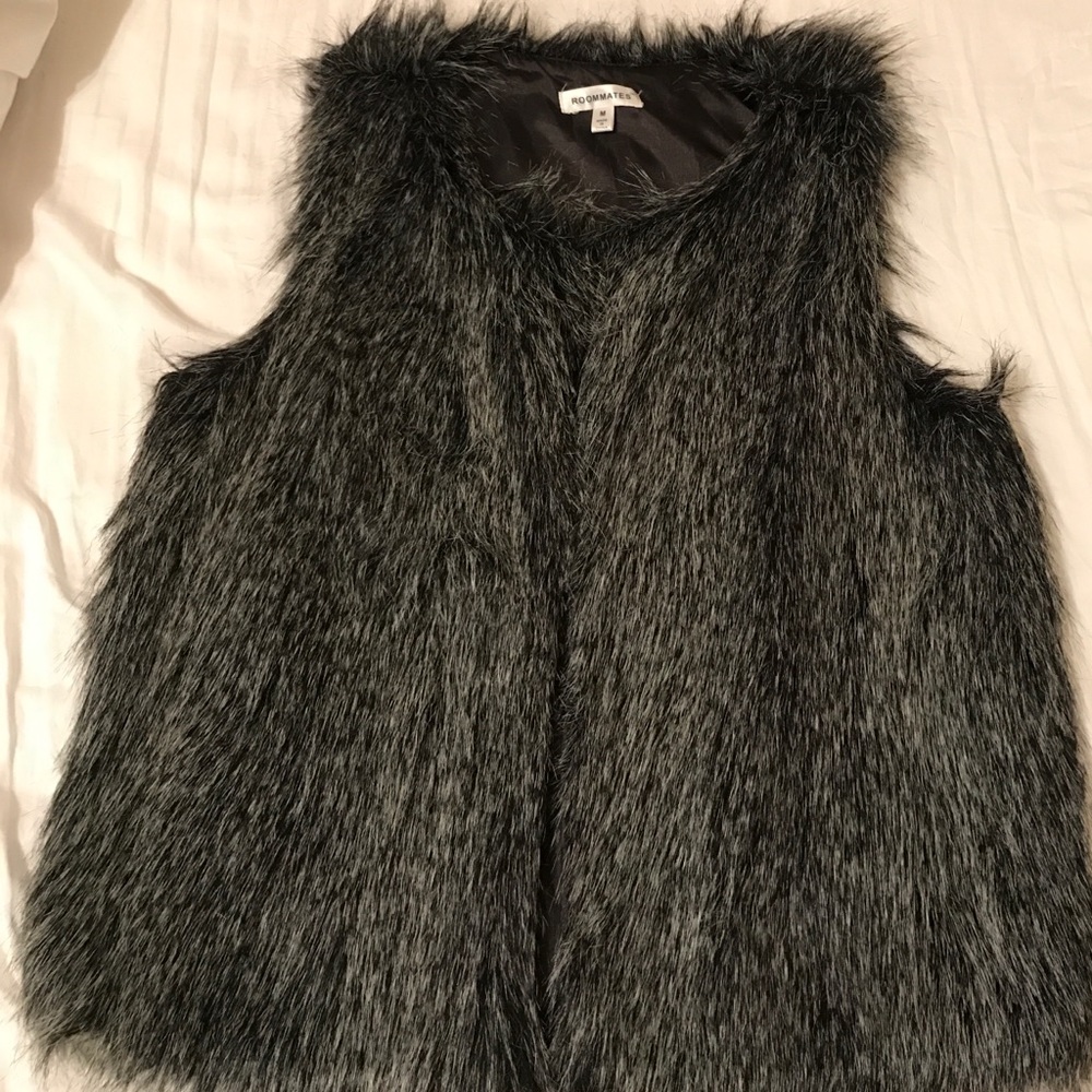 Grey Fur Vest