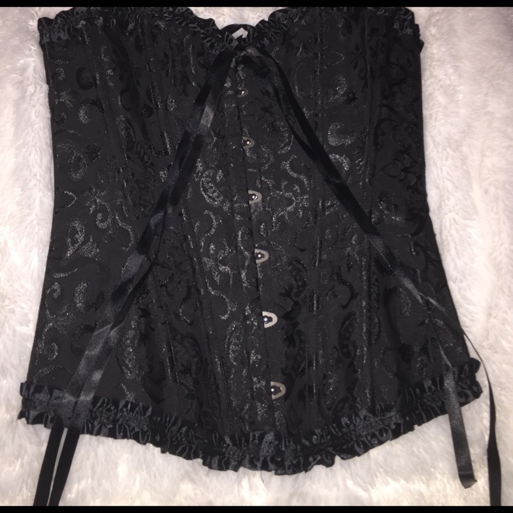 Sexy Lace Black Pin Up Style Bustier Corset