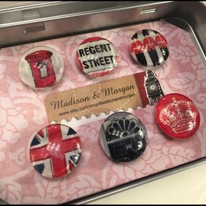 Handcrafted Glass Cabuchon Magnet Set London