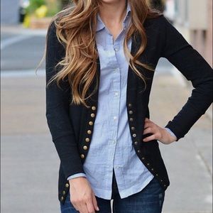 Col Story Black Snap Cardigan Size Medium