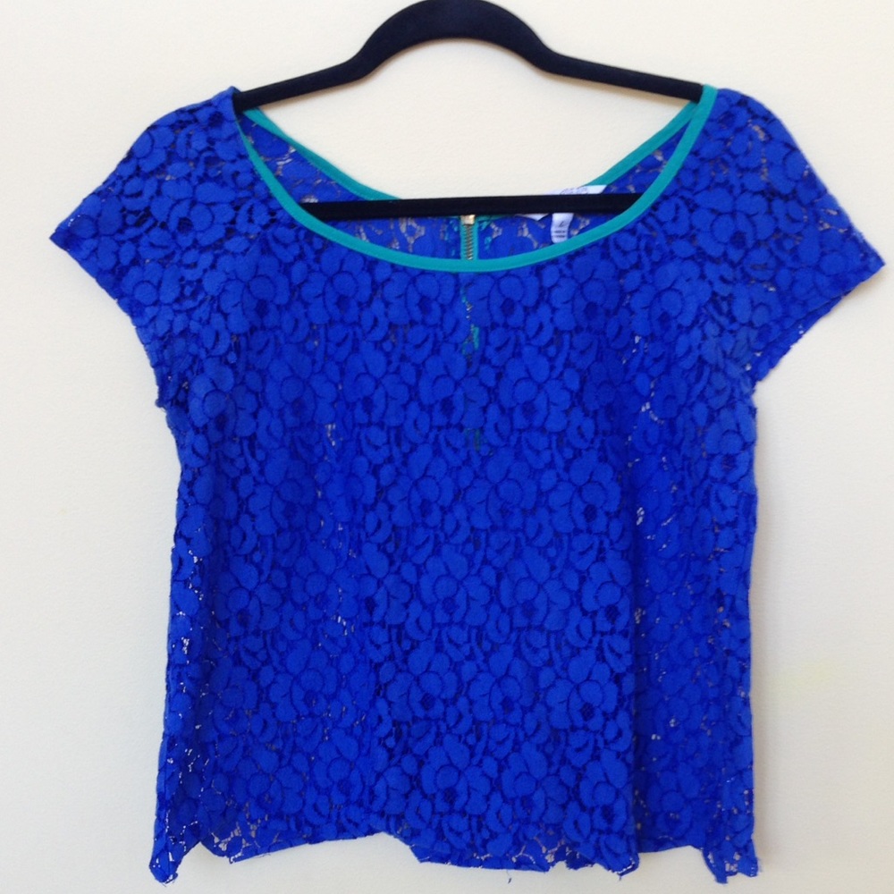Speekless Blue Lace w/Teal Contrasting Back Zip LG