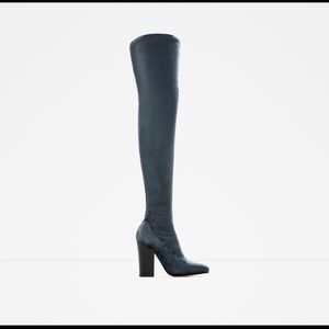 Zara Velvet over the knee high boots