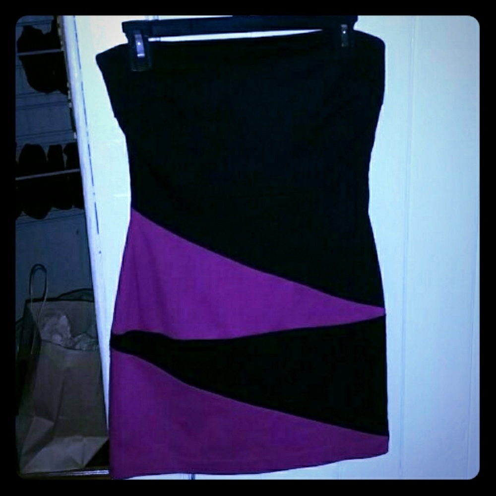 Pink and black mini dress!