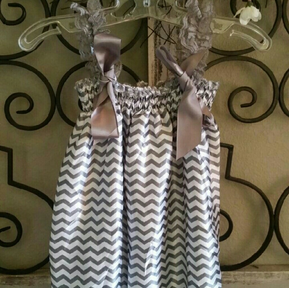 Gray Chevron satin Romper
