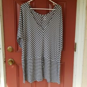 Gray and white strip shirt