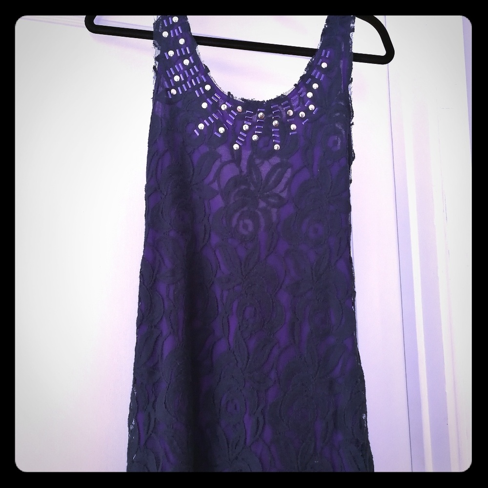 Free People purple/black lace dress