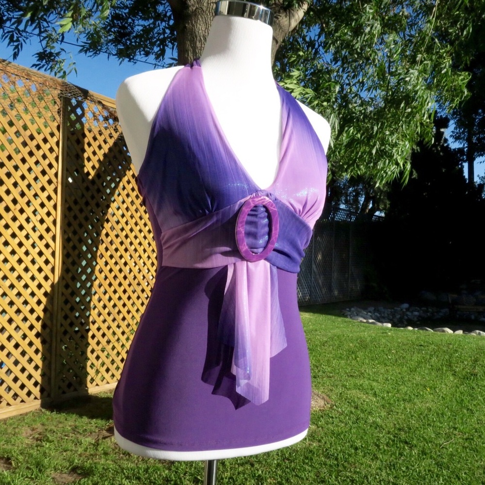  NWT Purple Sparkle Halter Top