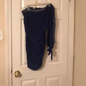 blue sequin dress