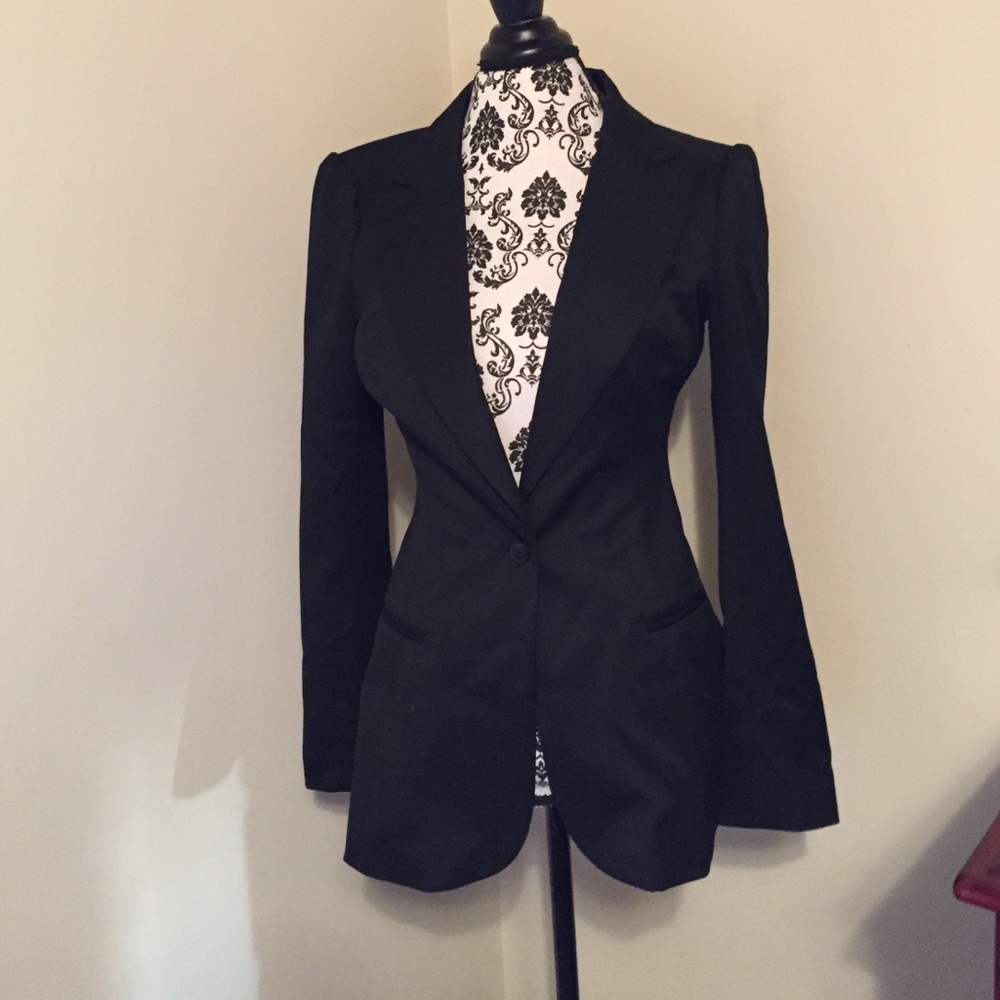 Guess Black Fitted Long Dressy Blazer