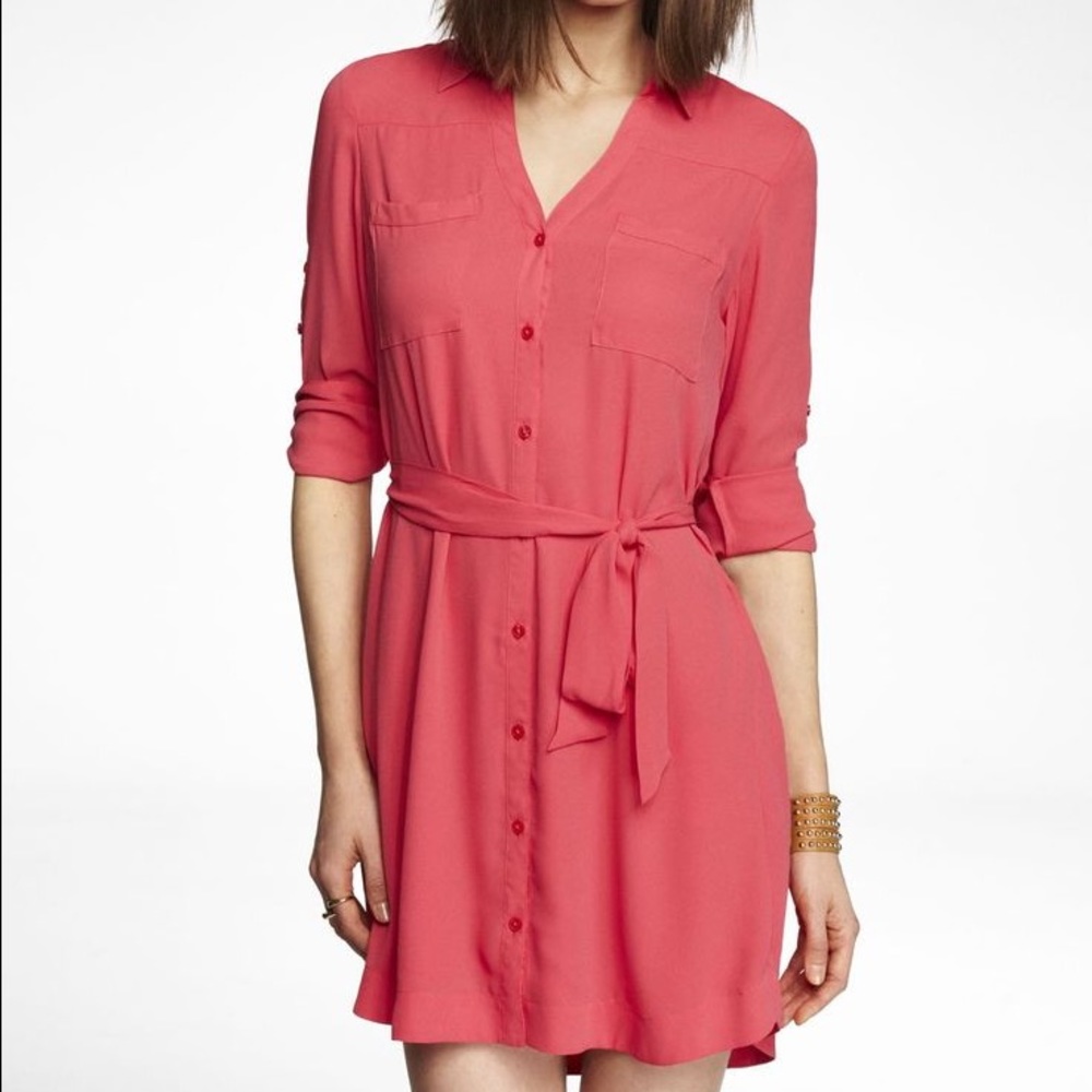 NWT Express Coral Shirt Dress
