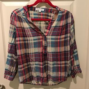 Honey Punch XS Plaid Blouse NWOT