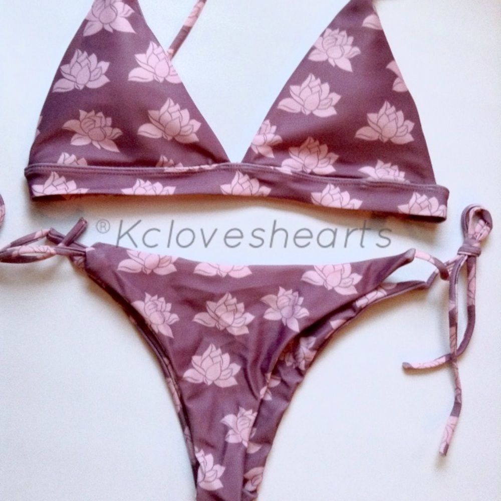 Lavender Lotus Floral Swimsuit - Picture 2 of 2