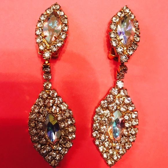 Iridescence Rhinestone Fashion Earrings - Picture 4 of 6