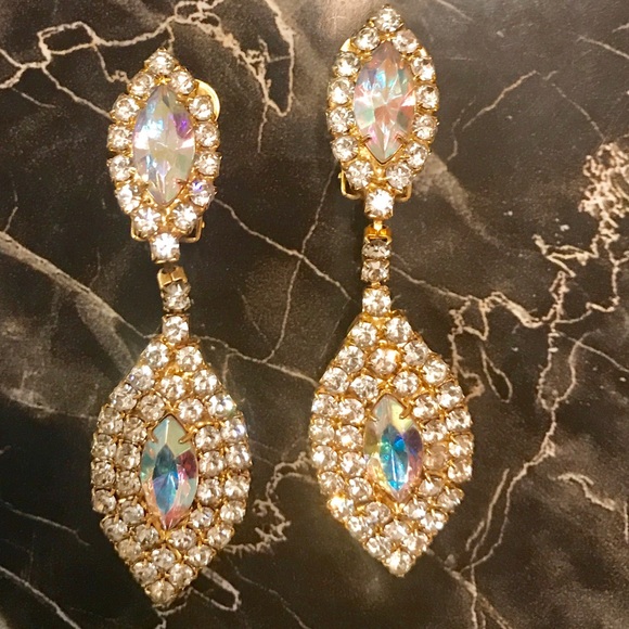 Iridescence Rhinestone Fashion Earrings - Picture 3 of 6