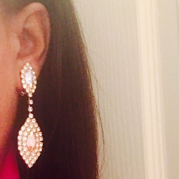 Iridescence Rhinestone Fashion Earrings - Picture 6 of 6