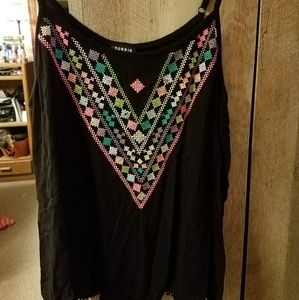 Torrid Black Aztec design tank top size 1X