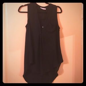 Black sleeveless blouse
