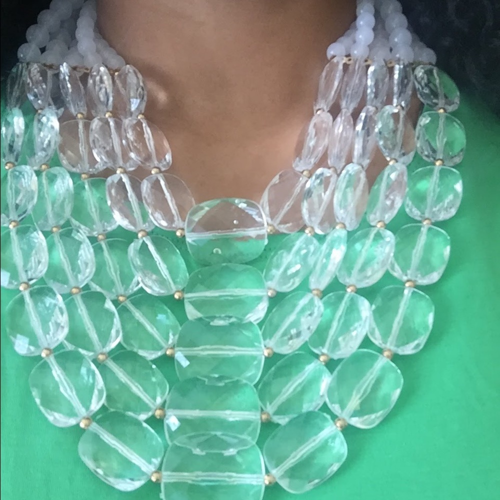 Chunky Clear Bead Necklace NWT