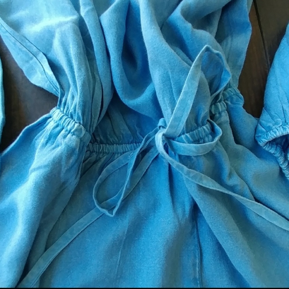 Chambray jumpsuit romper off the shoulder - Picture 4 of 6