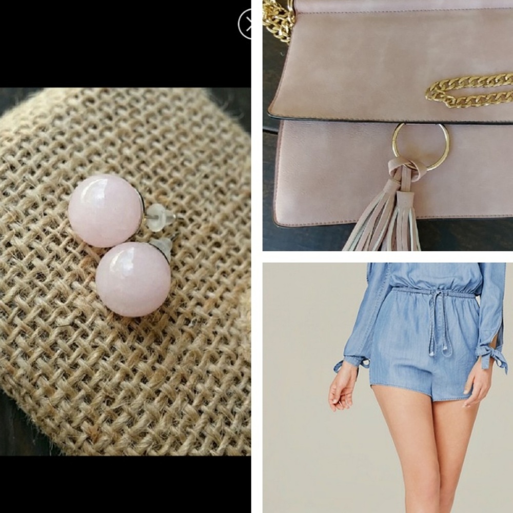 Chambray jumpsuit romper off the shoulder - Picture 6 of 6
