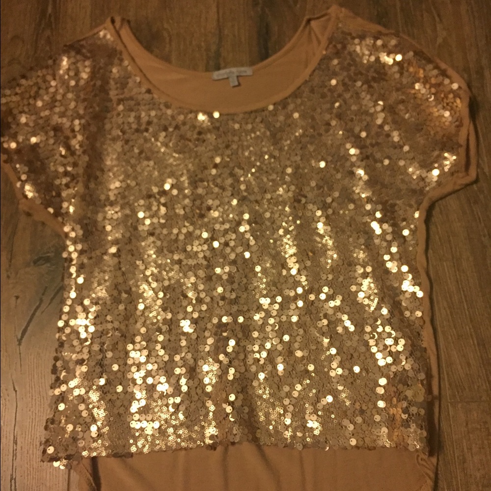 Gold glitter top.