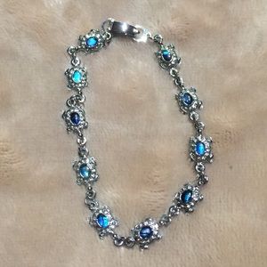 Silver sapphire bracelet