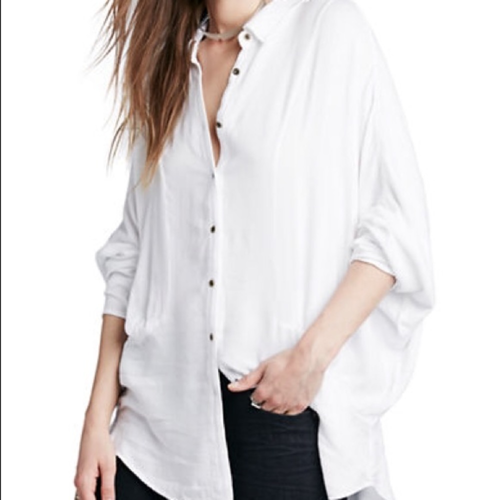 Free people hi low cream tunic