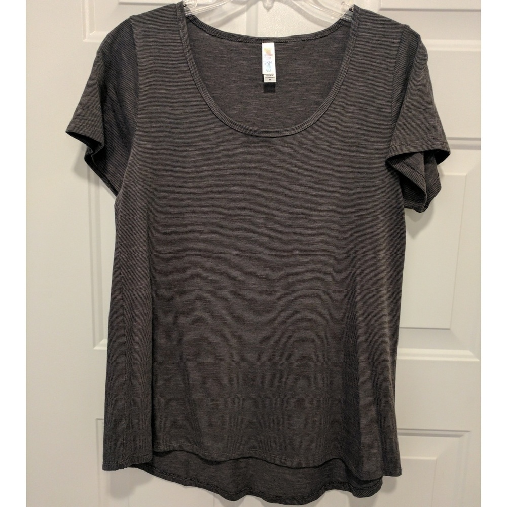 Grey & black stripes Medium LulaRoe Classic Tee