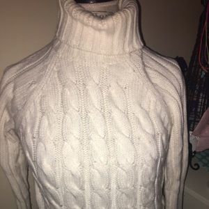 Cable knit turtleneck