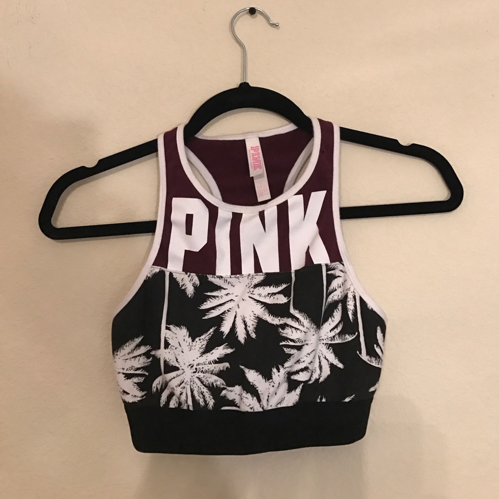 VS Pink palm tree sports bra