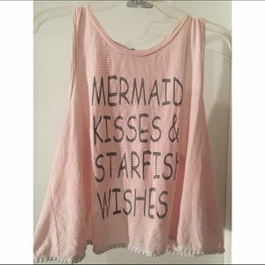 Mermaid crop tank, lower back cut out