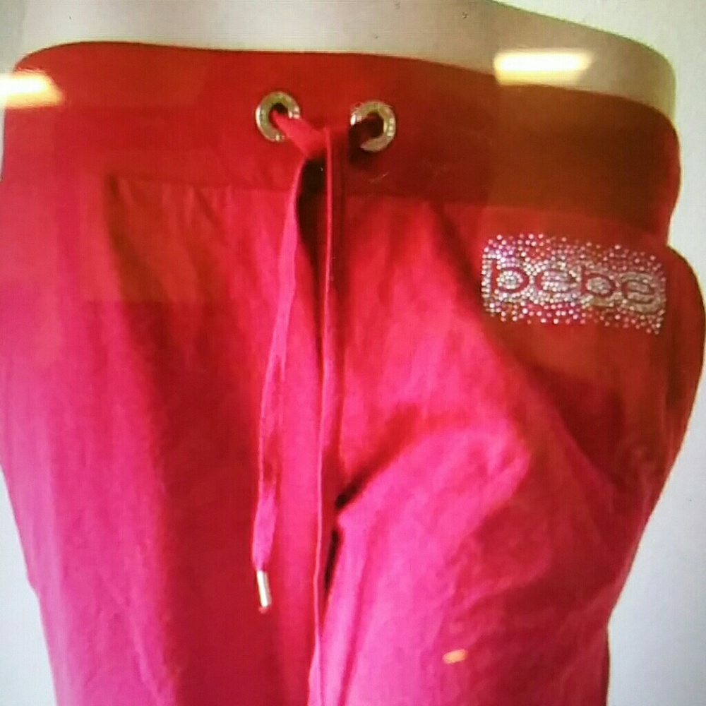Bebe basic rhinestone logo pants size M