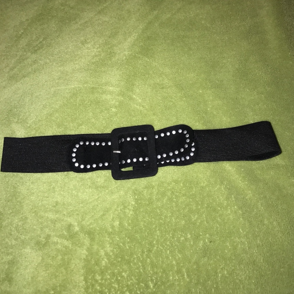 blk elastic belt w/ silver 28-45"/gr8 stkg stffr