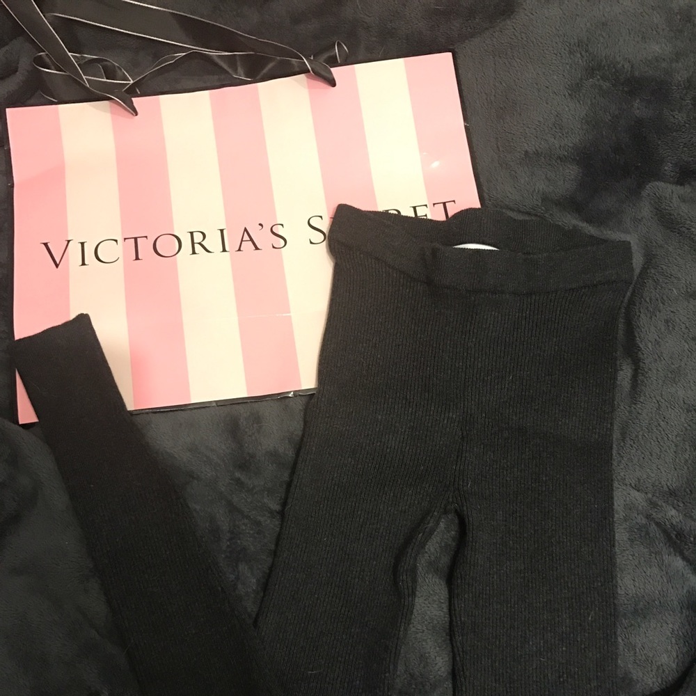 Ribbed, cashmere blend leggings