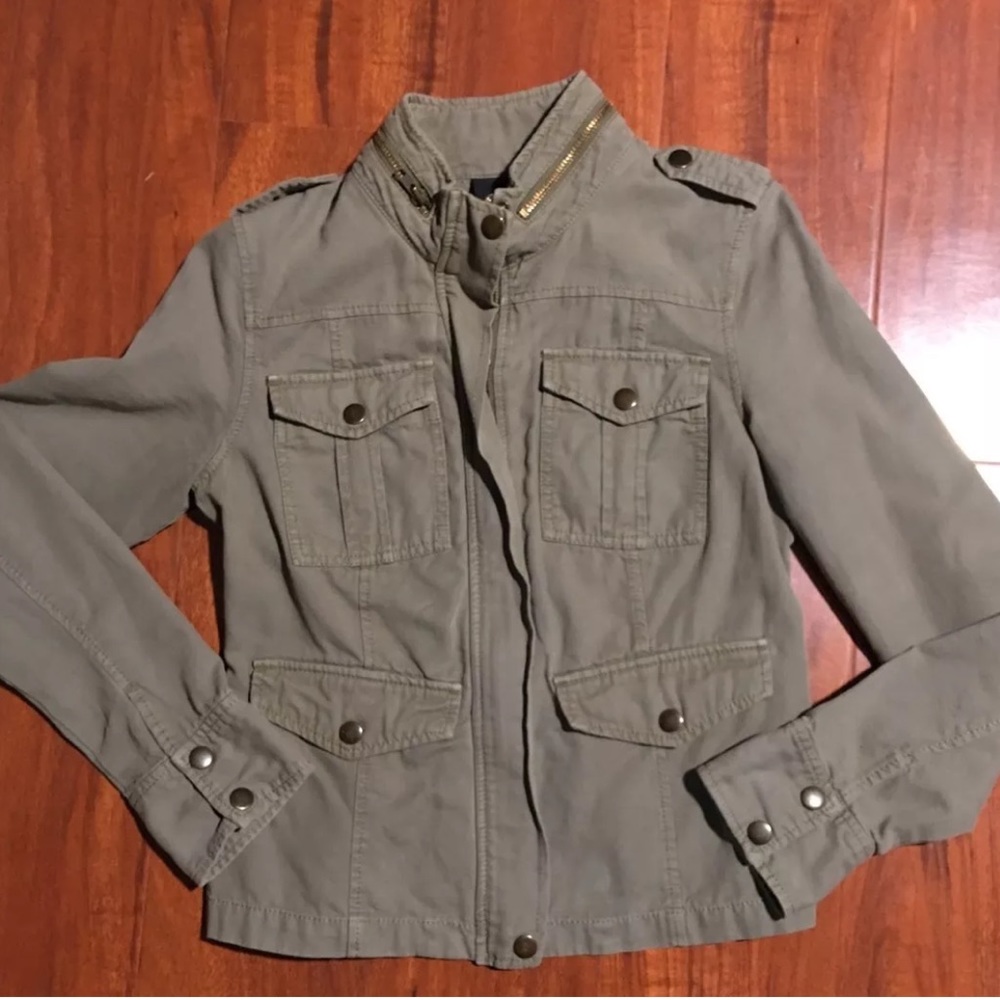 Trouve Light Green Army Inspired Jacket Sz M