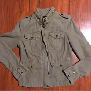 Trouve Light Green Army Inspired Jacket Sz M