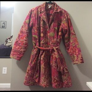 Pura Vida Size 8 Floral Coat Medium Weight