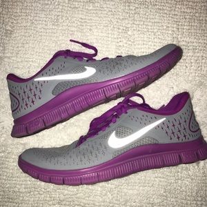 Nike Free Run 4.0 Dark Grey + Purple