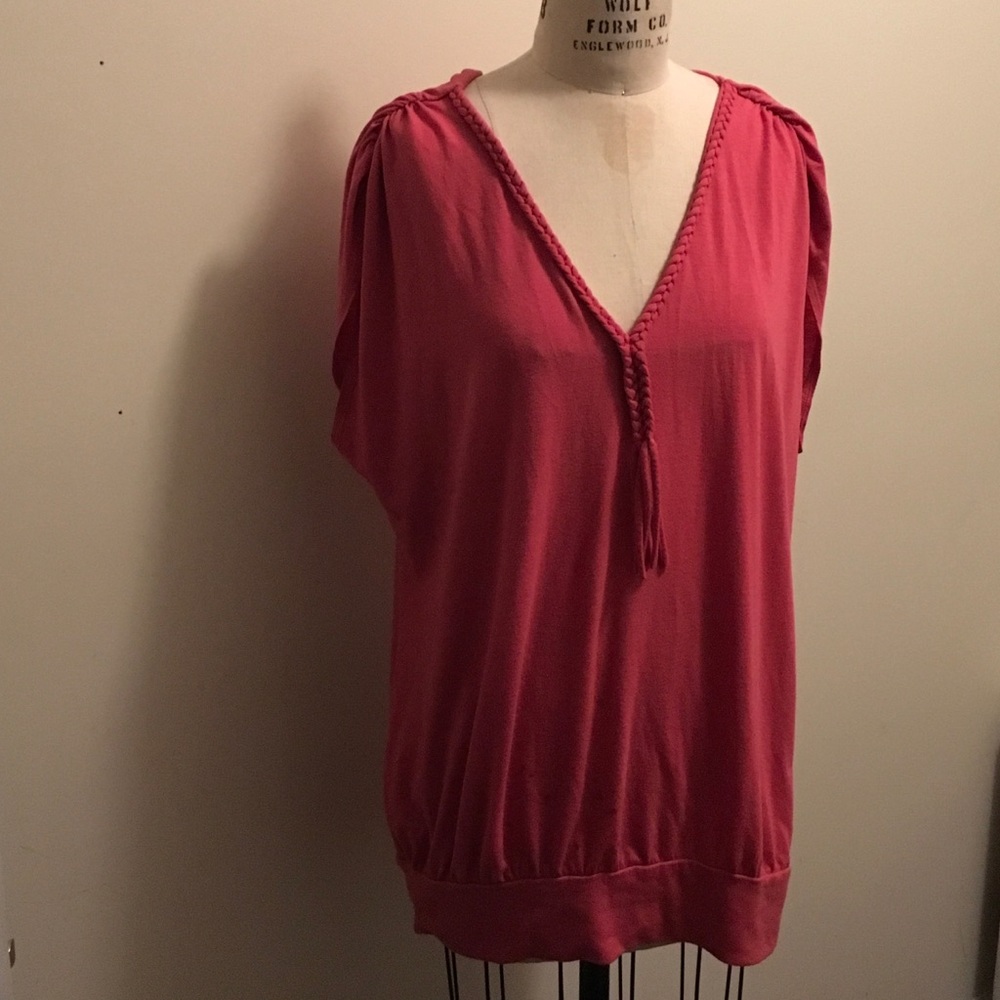 3XL Cotton knit tunic with braid detail