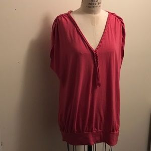 3XL Cotton knit tunic with braid detail