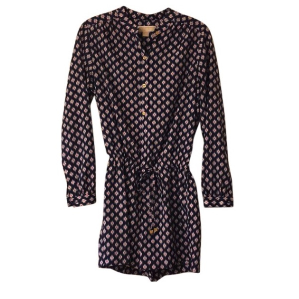 Michael Kors Printed Drawstring Romper