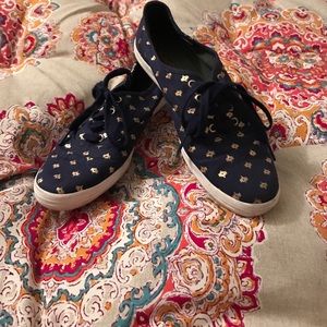 Navy and gold Keds