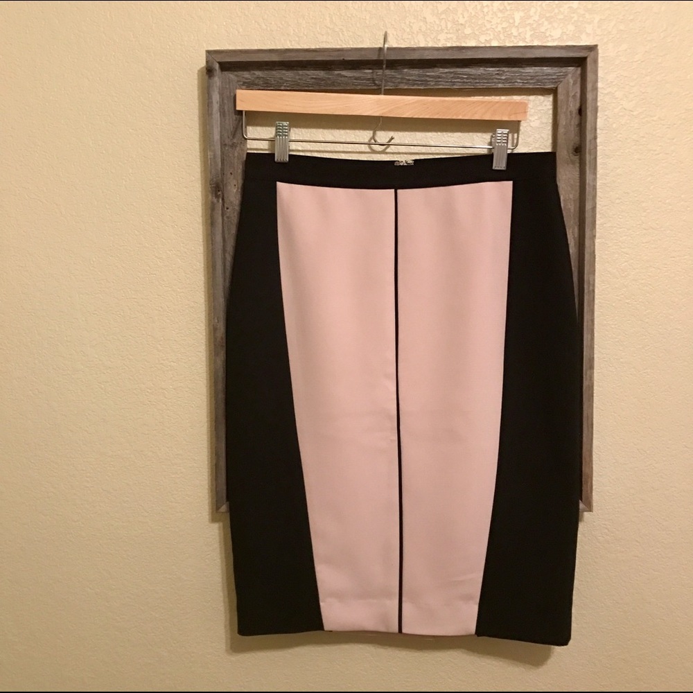 NWT Ann Taylor Nude and Black Pencil Skirt