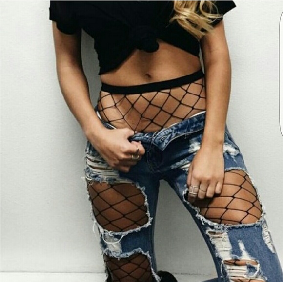 🔥Large Diamond Fishnet Stockings | Black - Picture 3 of 5