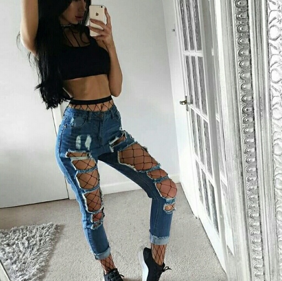 🔥Large Diamond Fishnet Stockings | Black - Picture 2 of 5