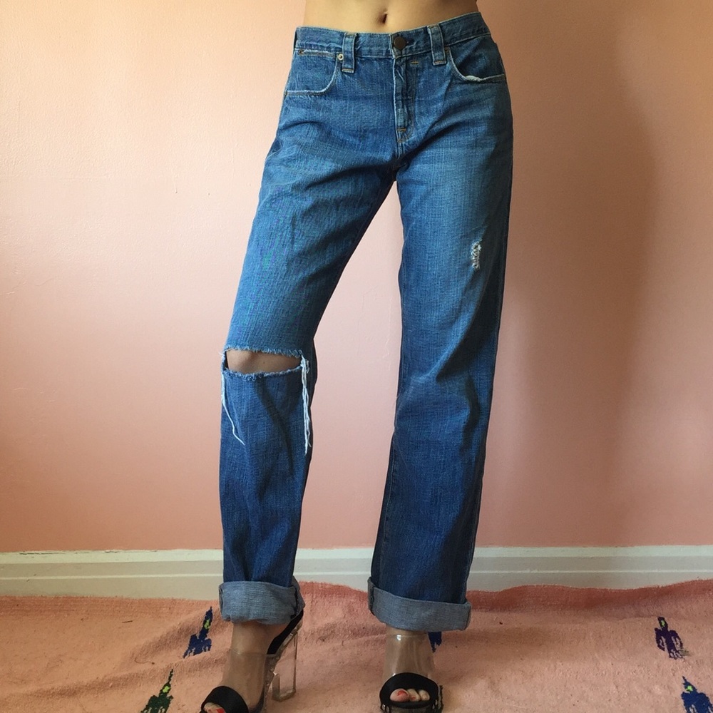 Zara Ripped Boyfriend Jeans